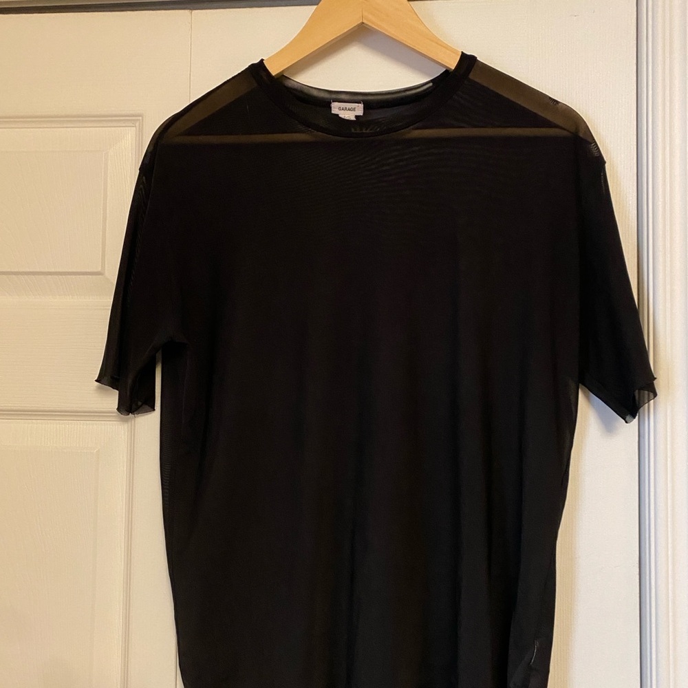 Garage Black Mesh Top